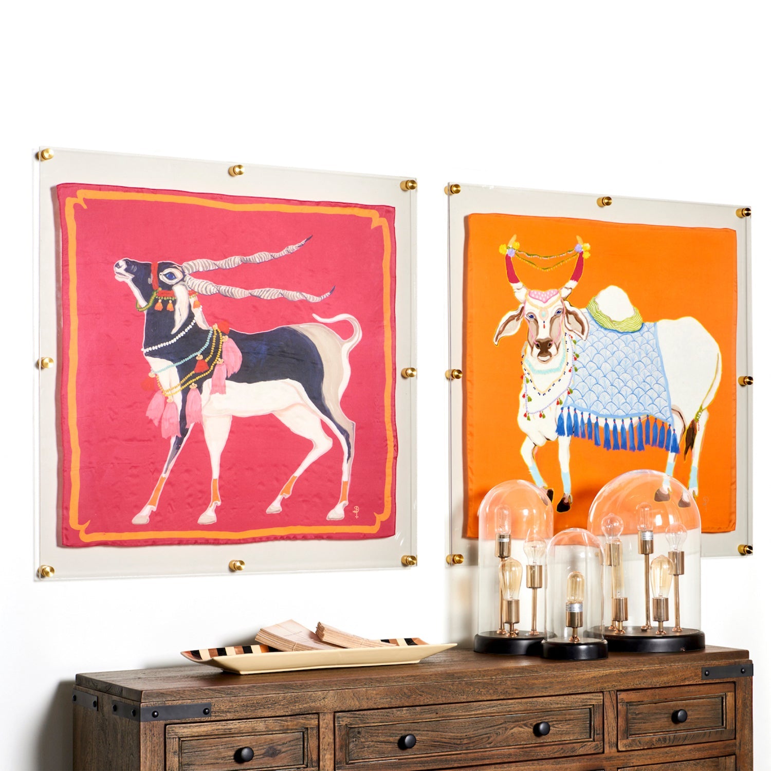 36x36" Floating Clear Acrylic Scarf Frame (Frame Size 40x40") - Image 5